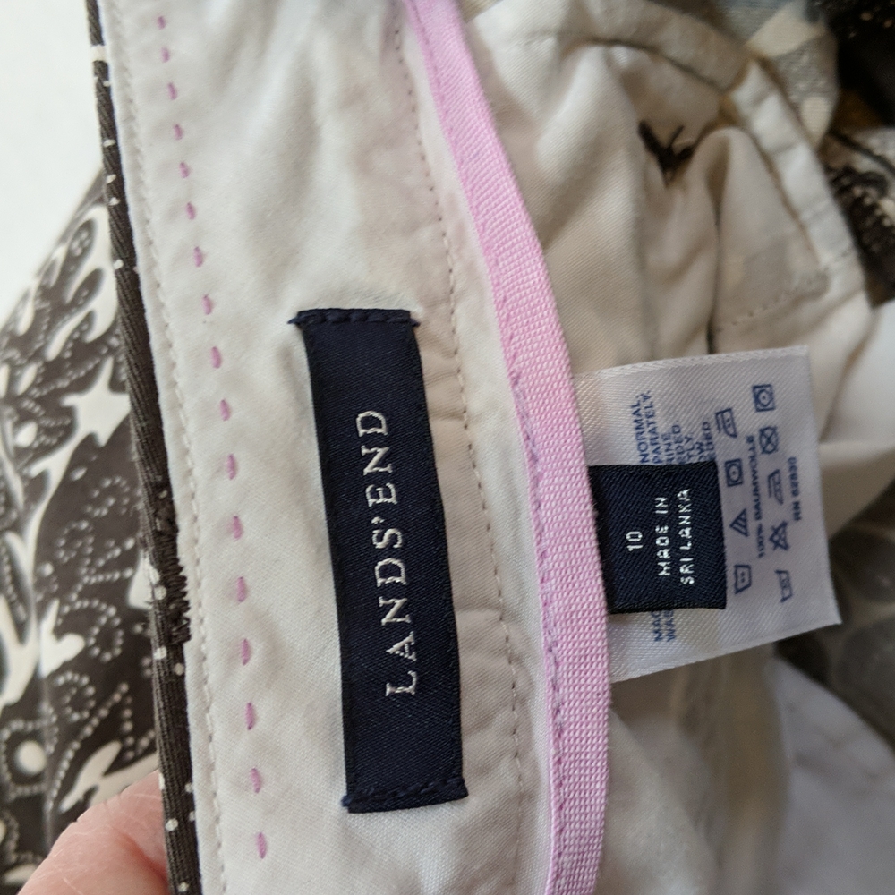Lands' End patterned ankle pants. Size 10 - Picture 5 of 7